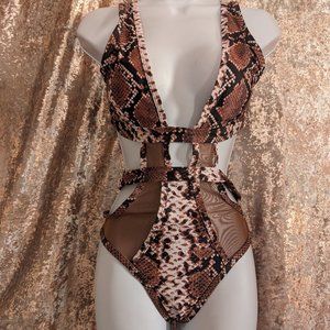 MATTE COLLECTION snakeskin bathing suit size S